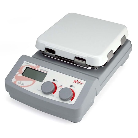 Globe Scientific Hotplate Stirrer, Digital, 550C MaxTemp, 7x7" glass ceramic  top plate, w/RS232 port, 200-240v 50-60Hz GHS-550HSP-UK-EU